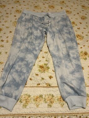stars above Light Blue Tie-Dye Jogger Pants — GENTLY USED!